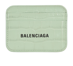 Balenciaga Croc-Embossed Cash Card Holder,Lthr,Green,3960 R 584046,B/DB,2*